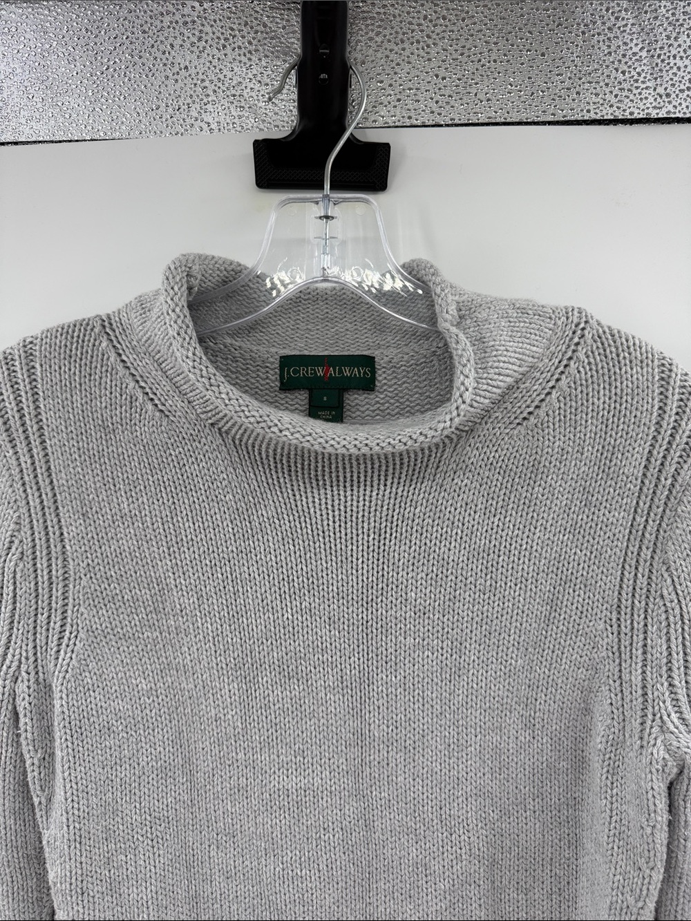 J. Crew Women's 1988 Rollneck™ Sweater in Cotton - Light Gray - Small - Picture 2 of 6